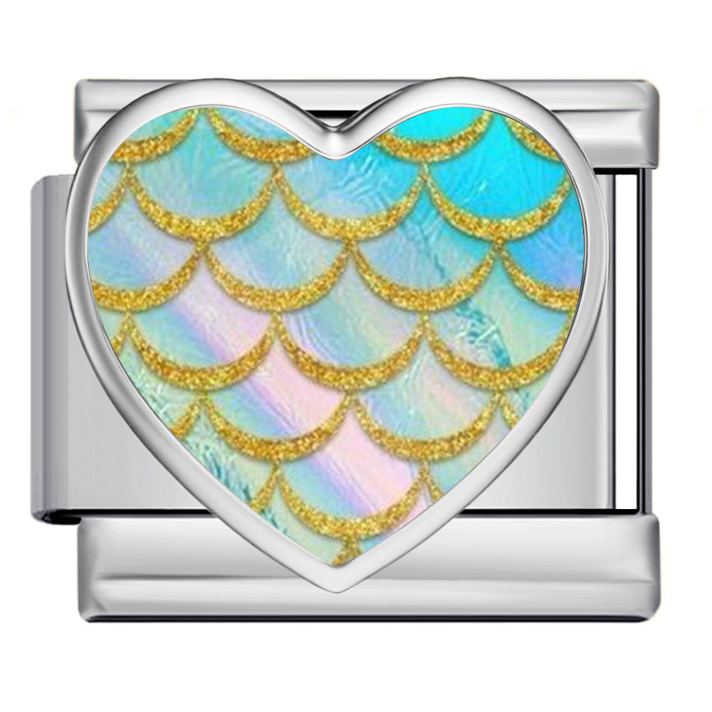Wholesale Stainless Steel DIY Bracelet Heart Fish Scale Pattern Fashion Jewelry Accessory
