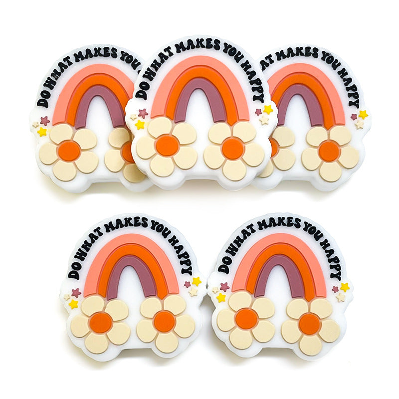 Wholesale 10pcs Flower Rainbow Focal Beads DIY Bead Accessories ACC-BDS-WDX132