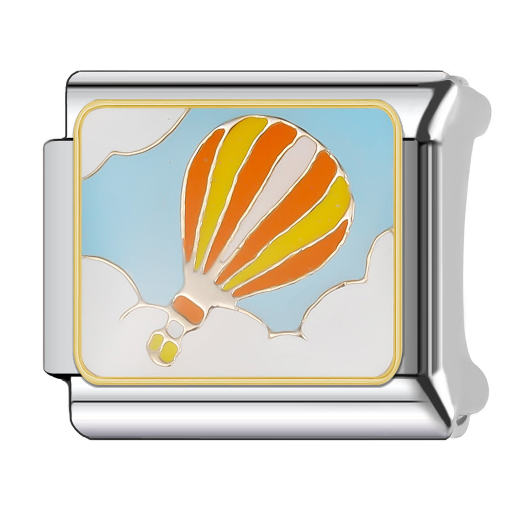 Wholesale Italian Charm Bracelet 9mm DIY Splicing Creative Pattern Stainless Steel Composable Bracelet