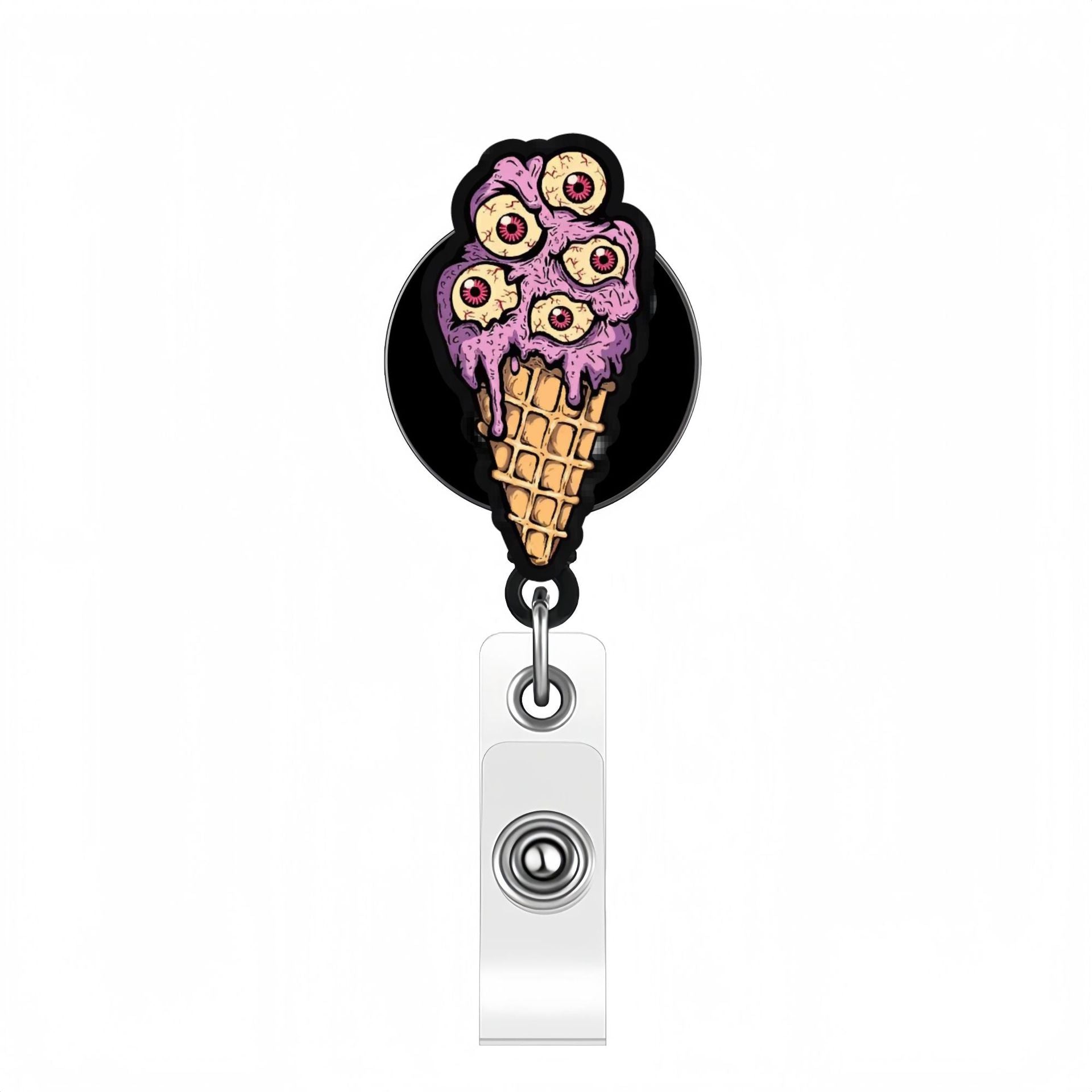 Wholesale Halloween Acrylic Retractable Clip Badge Keychain