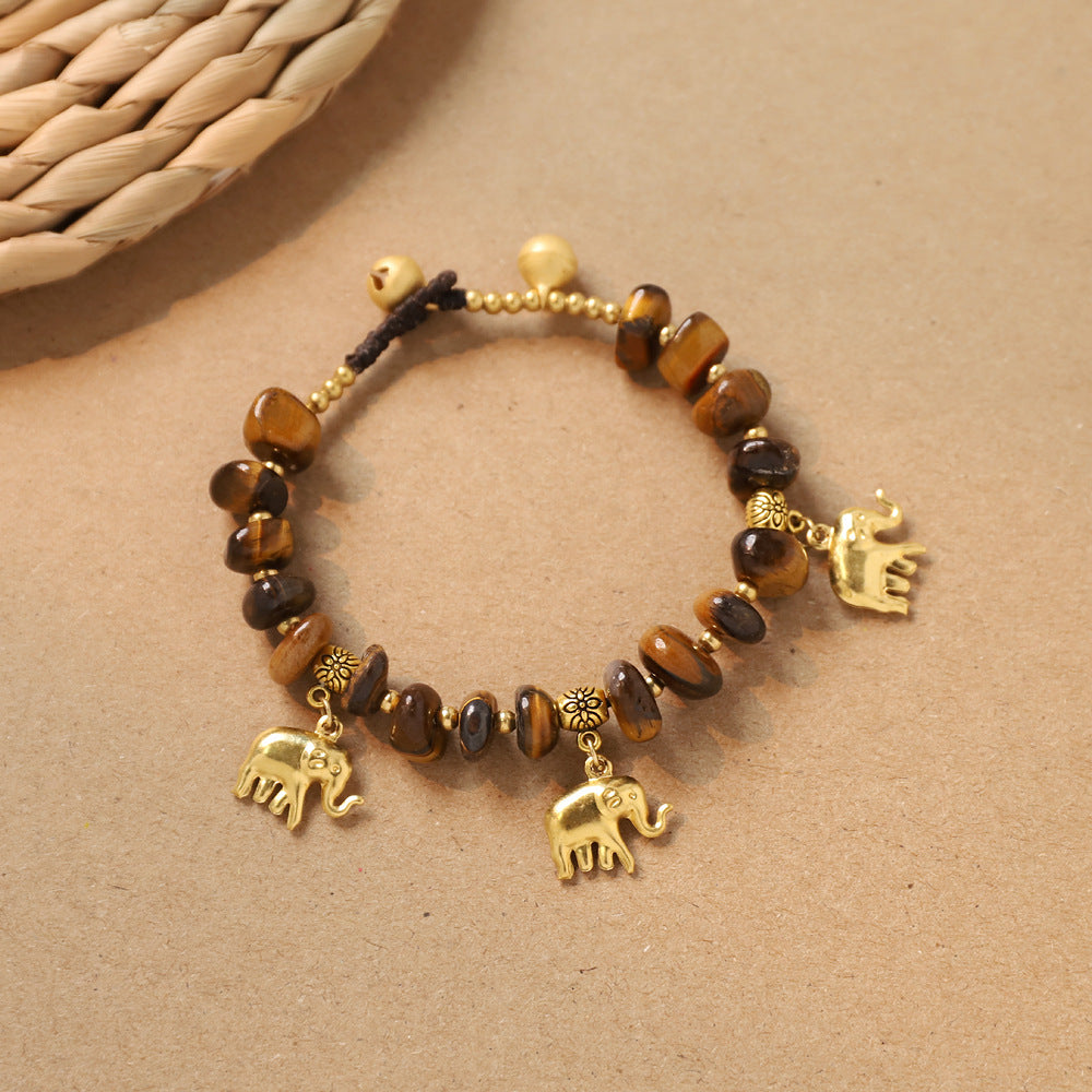 Wholesale Hand-Knitted Turquoise Elephant Bracelet,  Bohemian Style Fashion Jewelry Accessory