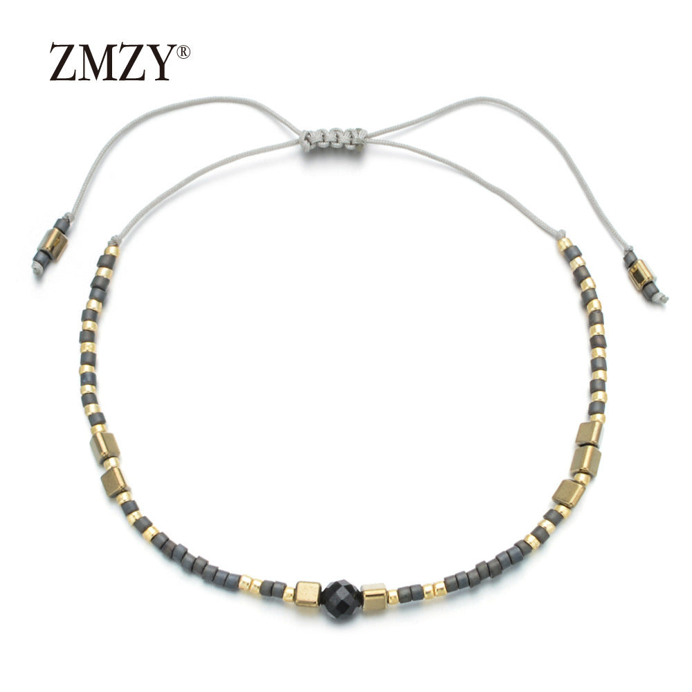 Wholesale Glass Bead Boho Bracelet,  Women' s Adjustable Sliding Beaded Jewelry,  Handmade Fashion Accessory