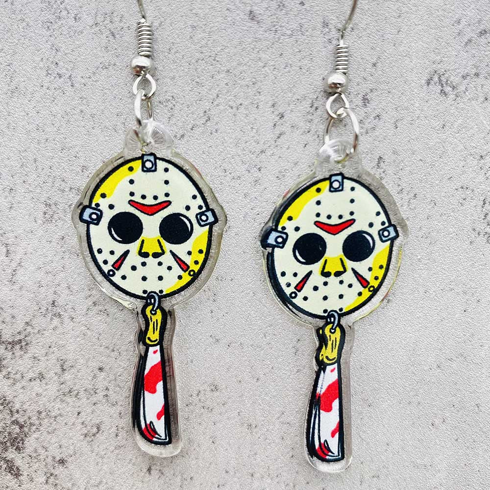 Wholesale Halloween  Acrylic Ear Skull  Earrings