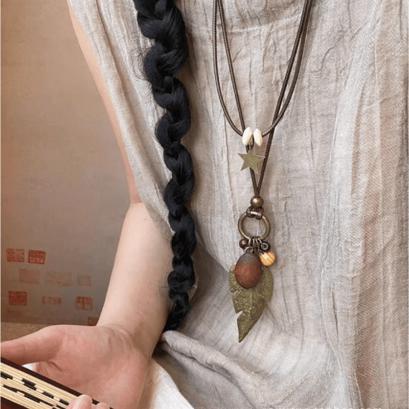 Wholesale Vintage distressed bow metal necklace