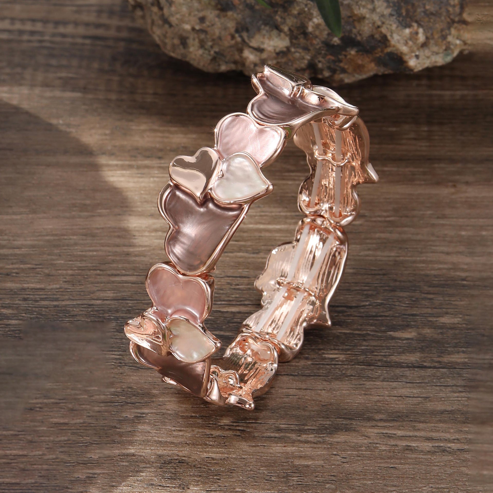 Wholesale  color painting oil geometric love elastic bracelet