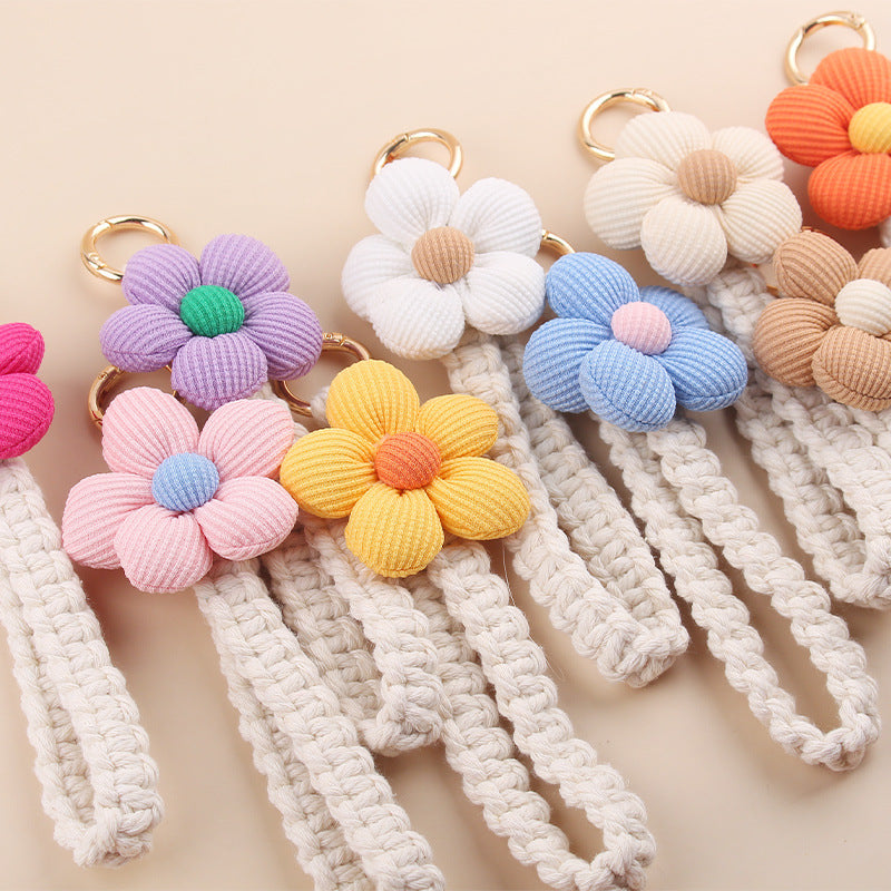 Wholesale Floral Cotton Hand-woven Lanyard Keychain ACC-KC-GuangTian085