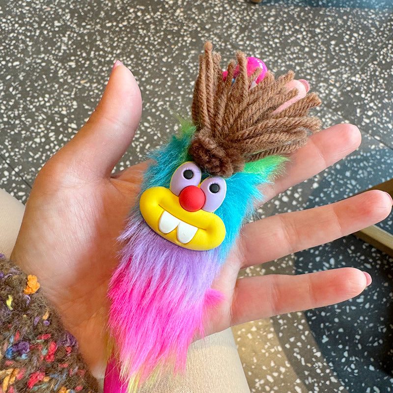 Wholesale Colorful plush Pen tooth rabbit wool ugly cute multi-color ballpoint pen