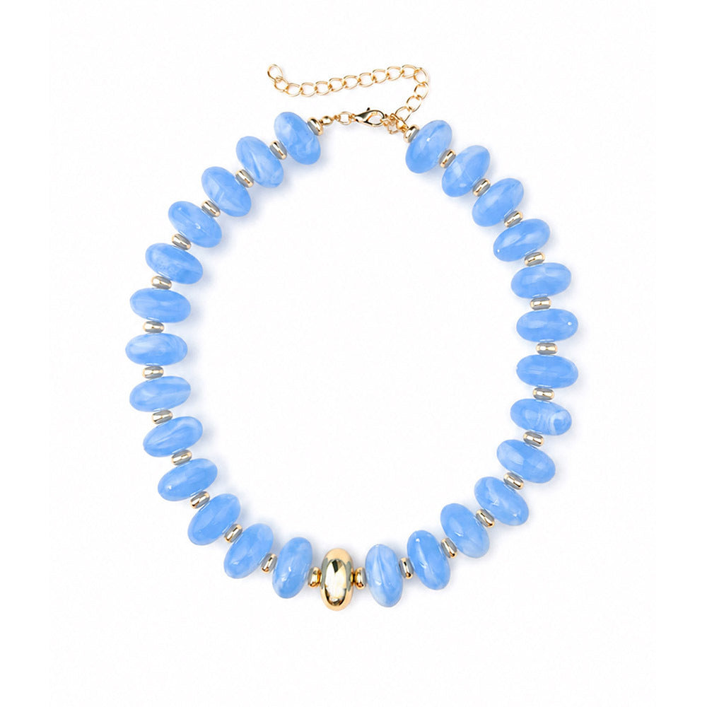Wholesale Dopamine Color Acrylic Geometric Beaded Necklace Trendy Jewelry Gift for Women