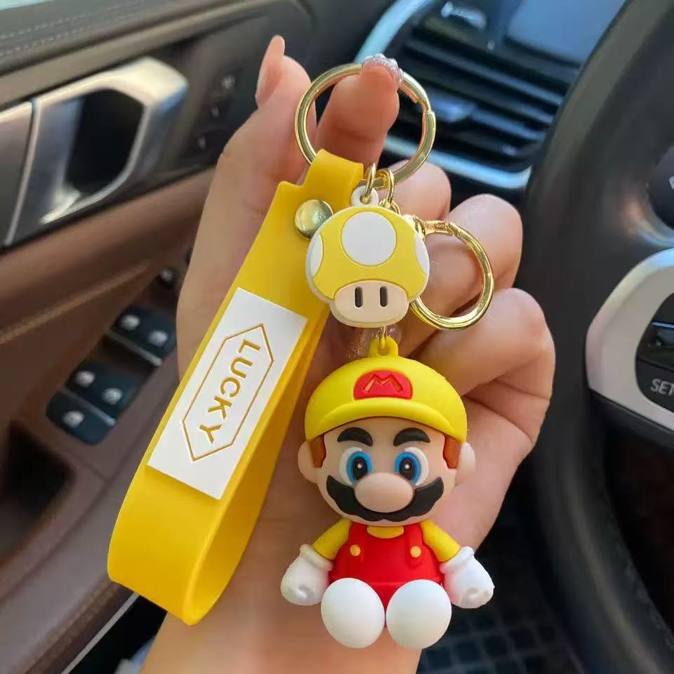 Wholesale  Silicone Keychain Sitting Cartoon Bag Charm Gift