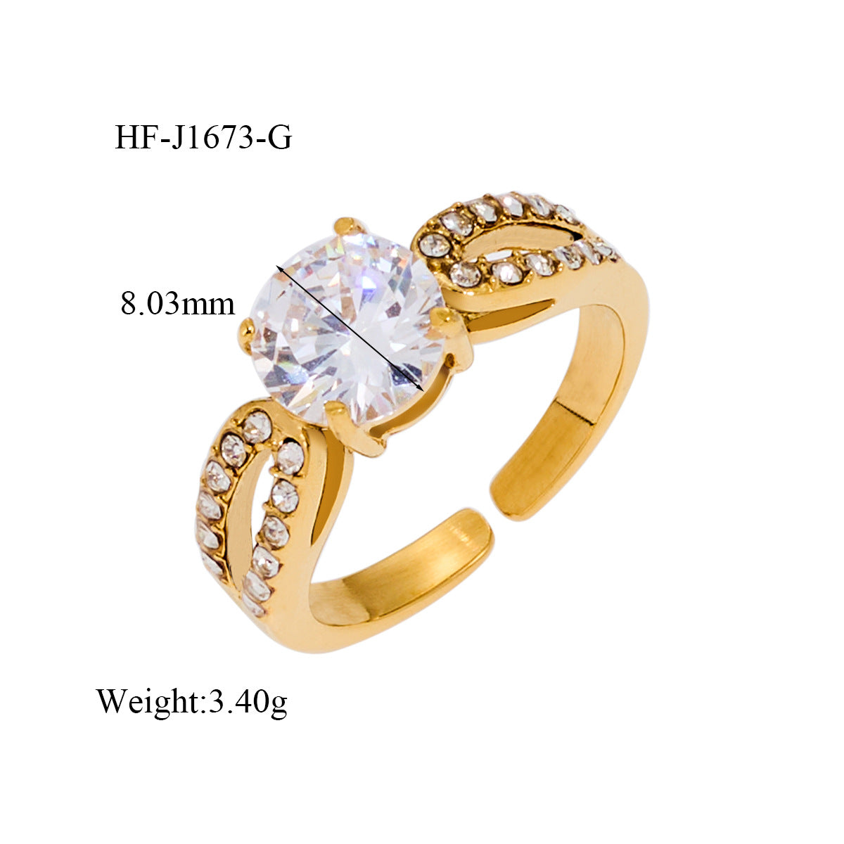 Wholesale Ins Style Titanium Steel Open Ring Electroplated Fashion Accessory Gift