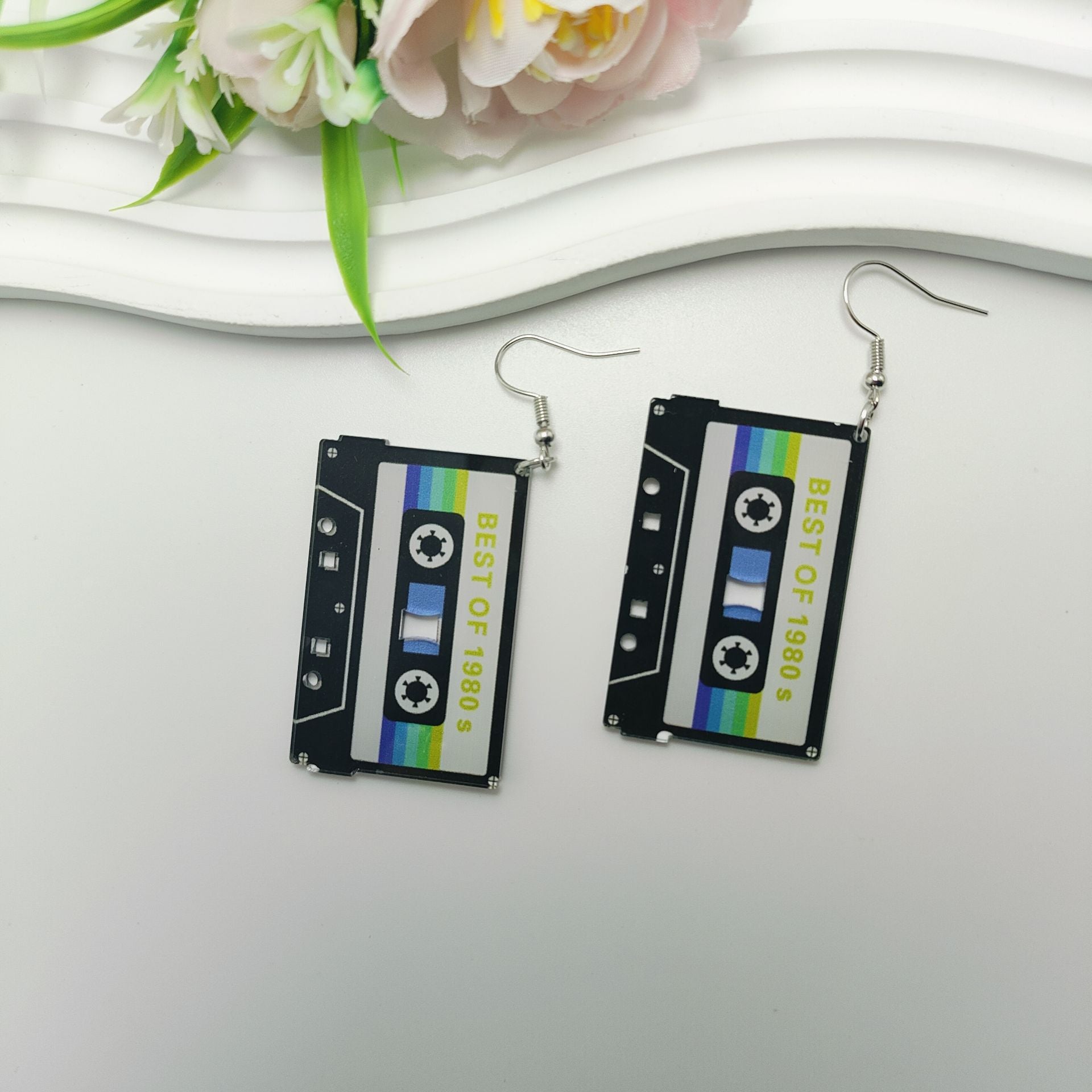 Wholesale Acrylic Retro Nostalgic Rubik's Cube Cute Cartoon Game Console Earrings ACC-ES-Qiyu021