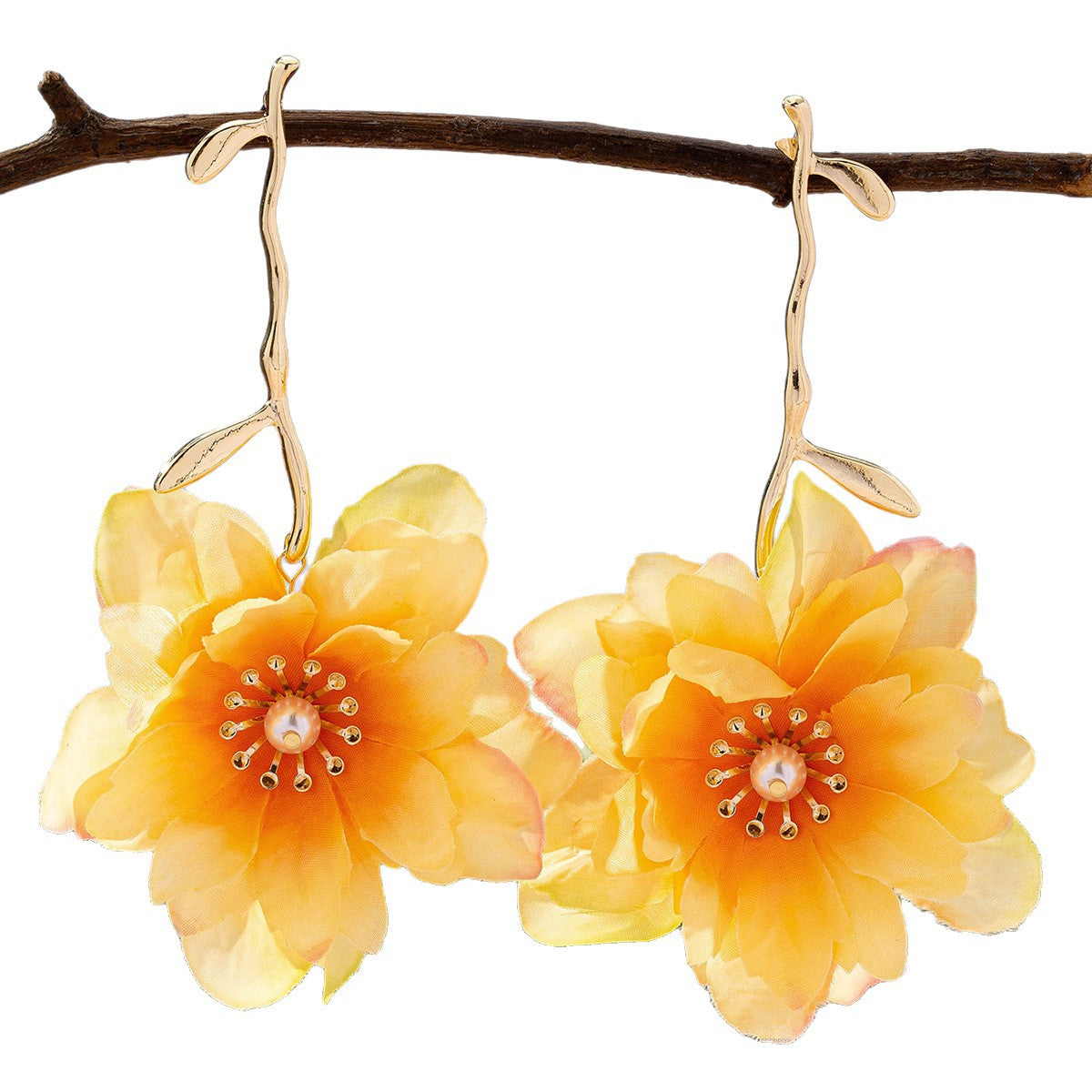 Wholesale Electroplated Iron Alloy Flower Earrings For Women Trendy Multicolor Party Jewelry Accessory