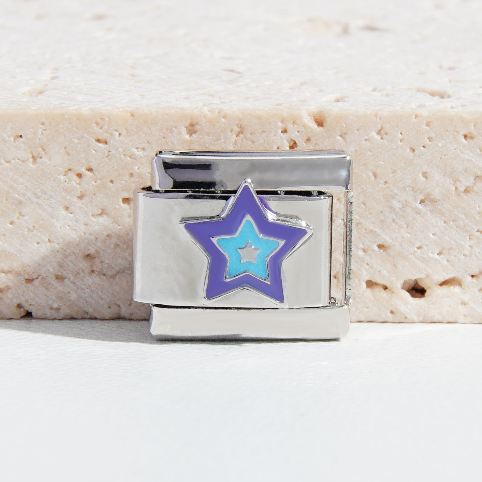 Wholesale 9mm Italian Charm Starter Bracelets DIY square Single Section Creative Stainless Steel Composable Bracelet