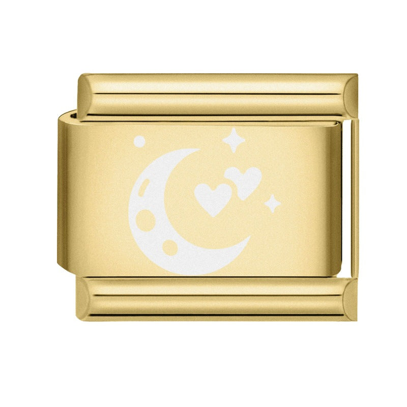 Wholesale 9mm Italian Charm Starter Bracelets DIY square Single Section Creative Stainless Steel Composable Bracelet