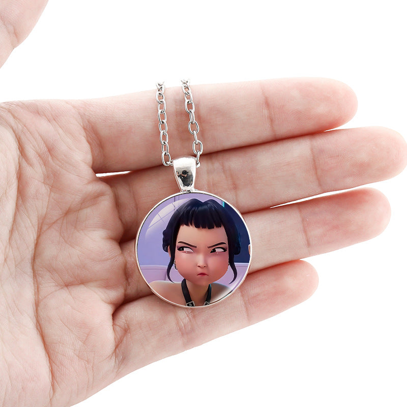Wholesale kpop korean comic pendant sweater necklace