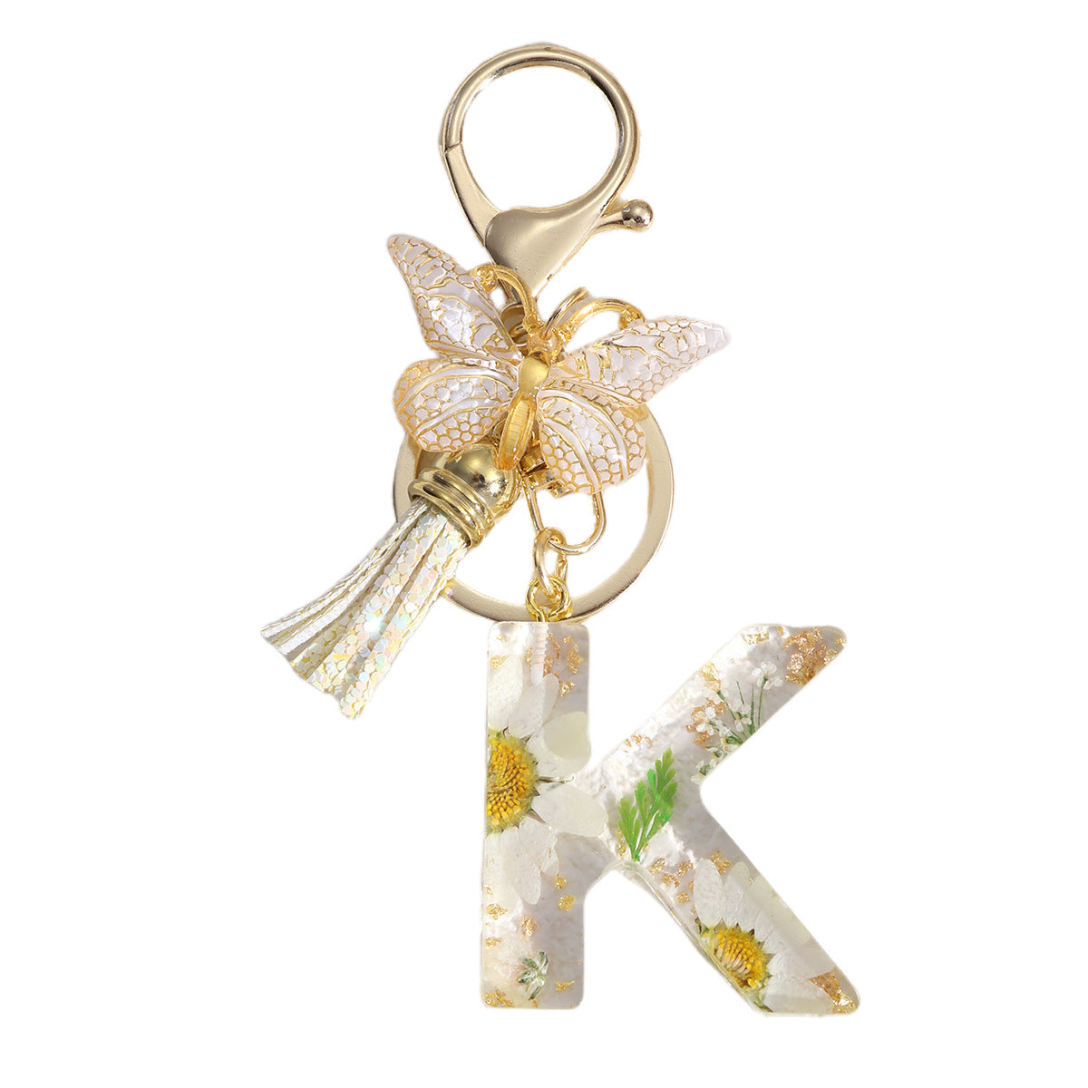 Wholesale Flowers English 26 Letters Keychain