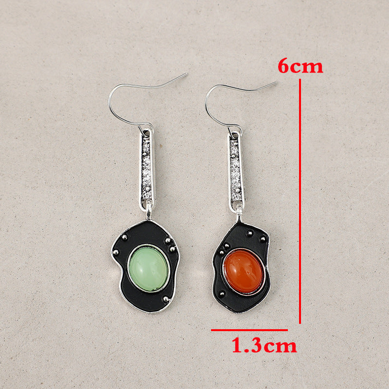 Wholesale Retro Style Irregular Round Alloy Earrings Fashion Accessory for Boutique Resale