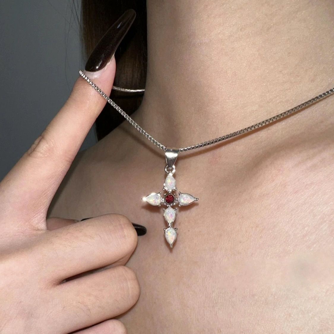 Wholesale Heart Red Apple  Necklace