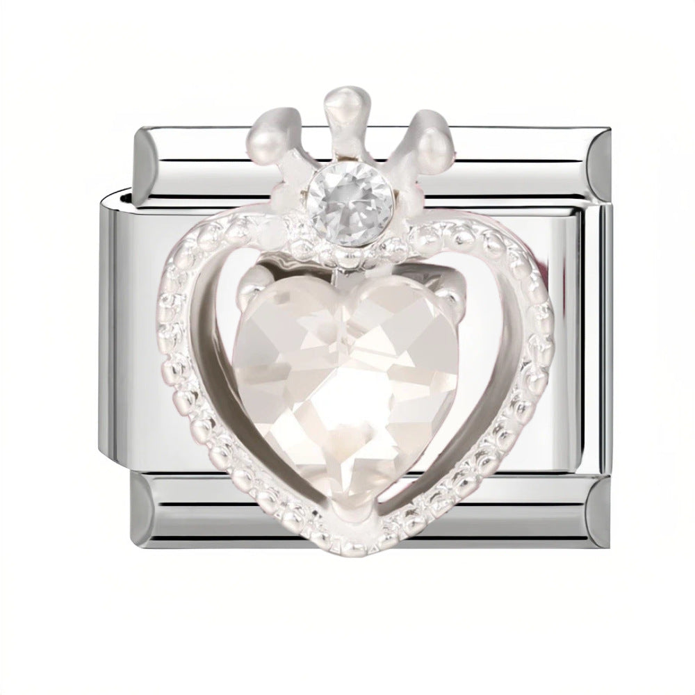 Wholesale Titanium Steel DIY Jewelry Charms Heart Flower Design Craft Supply For Couples