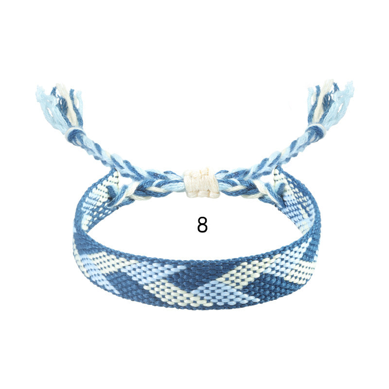 Wholesale Bohemian ethnic style cotton and linen woven bracelet