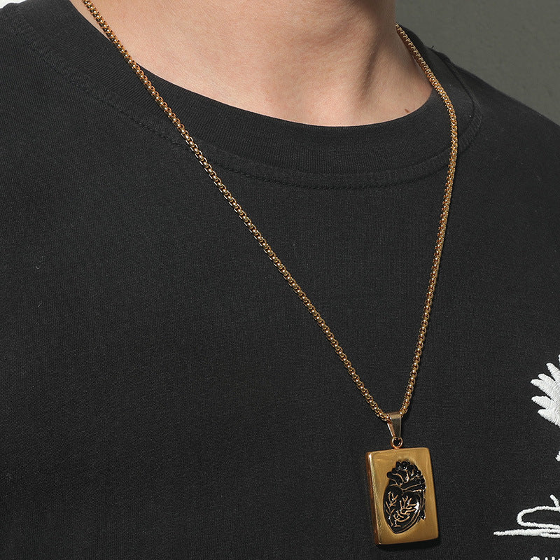 Wholesale  Creative Heart  Pendant Gold and Silver Necklace