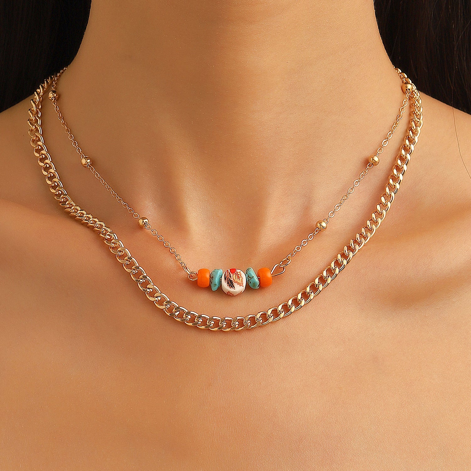 Wholesale Bohemian Turquoise Pendant Necklace - Alloy Electroplated Retro Snail Heart Charm,  Fashion Accessory