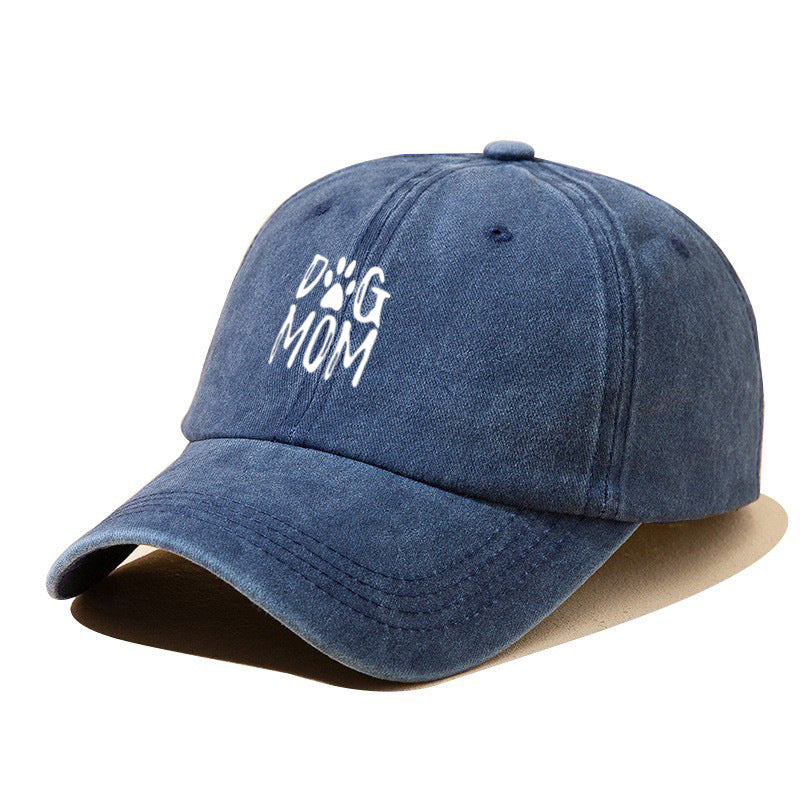 Wholesale Distressed Washed DOG MOM Printed Cotton Baseball Cap Hat Mother's Day ACC-HT-BenDe006