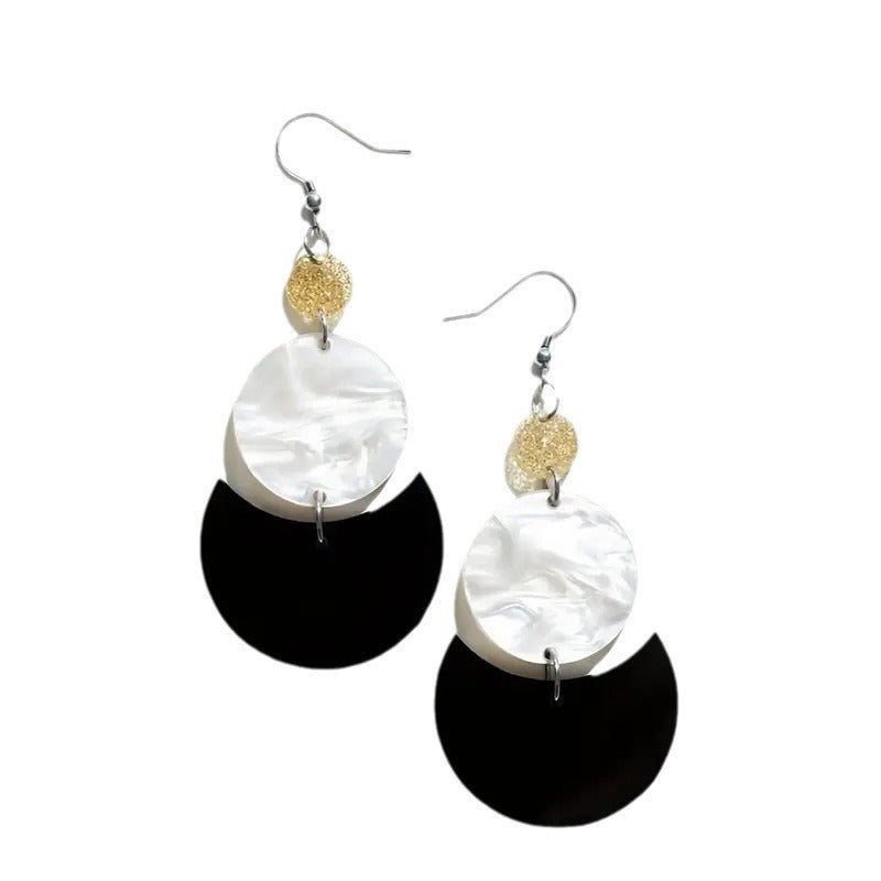 Wholesale Acrylic White And Black Luxury Earrings