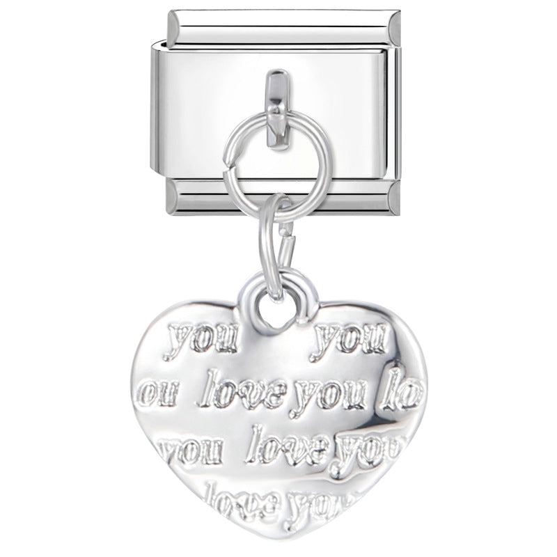 Wholesale Italian Charm Bracelet 9mm DIY Splicing Cute Creative Pendant Stainless Steel Composable Bracelet