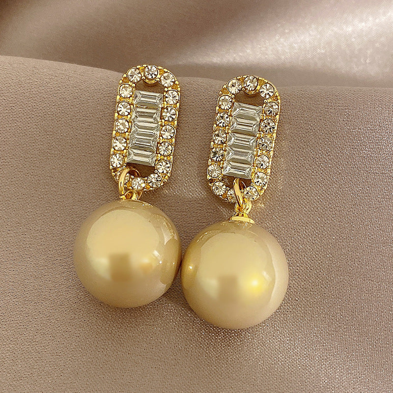 Wholesale S925 Silver Needle Simple Long Pearl Earrings