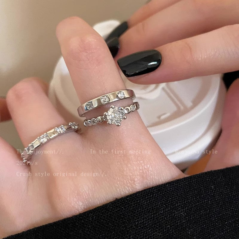 Wholesale Zirconia Splicing Open Adjustable Ring