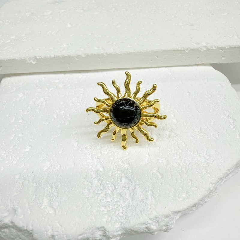 Wholesale Wave sun copper plated 18k color-preserving adjustable ring Adjustable rings