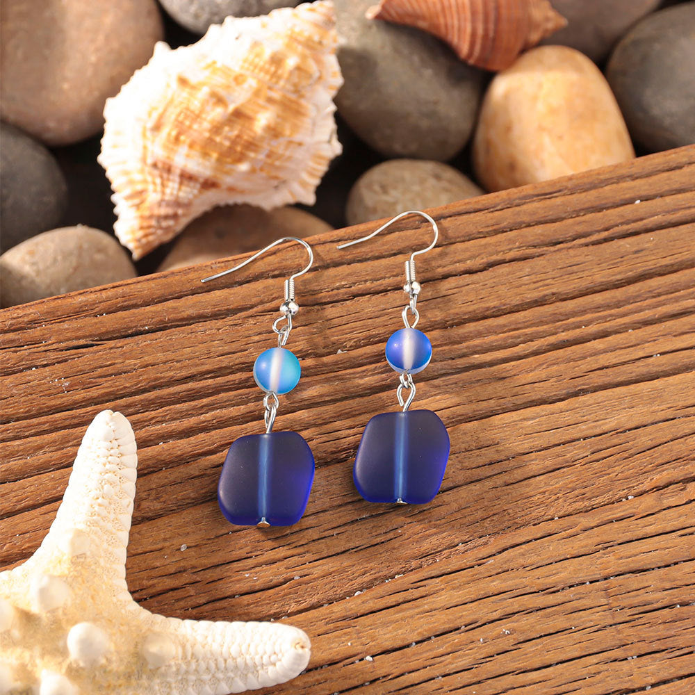 Wholesale Ocean Style Glitter  Glass Earrings