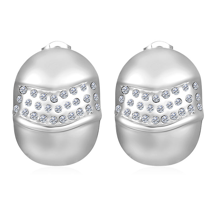 Wholesale Stainless Steel 18K Gold Plated Diamond Oval Earrings ACC-ES-MuShan022