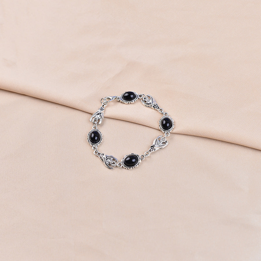 Wholesale Zinc Alloy Electroplated Retro Gothic Spliced Gemstone Bracelet Jewelry Accessory for Everyday Wear
