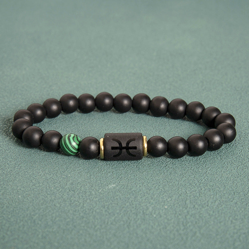 Wholesale 2pcs Zodiac Obsidian Natural Tiger Eye Stone Men's Beaded Bracelets ACC-BT-Xinc001