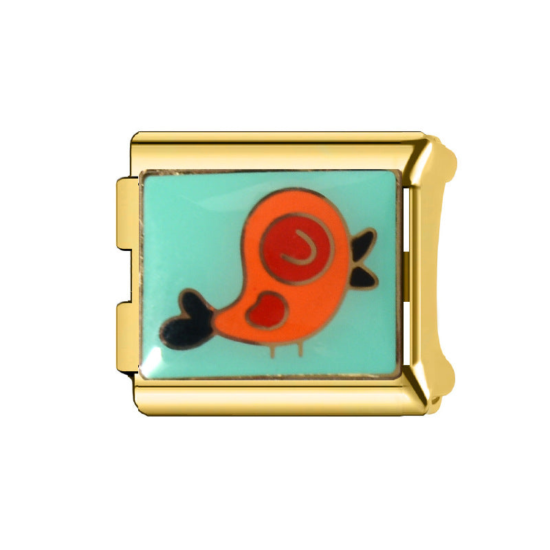 Wholesale Italian Charm Bracelet 9mm DIY Splicing Cartoon Cute Stainless Steel Composable Bracelet