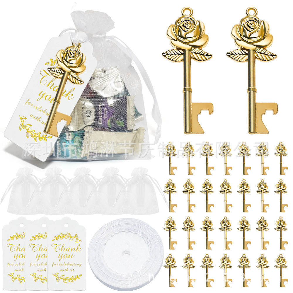 Wholesale Wedding Season Vintage Rose Key Bottle Opener ACC-BO-HongLin001