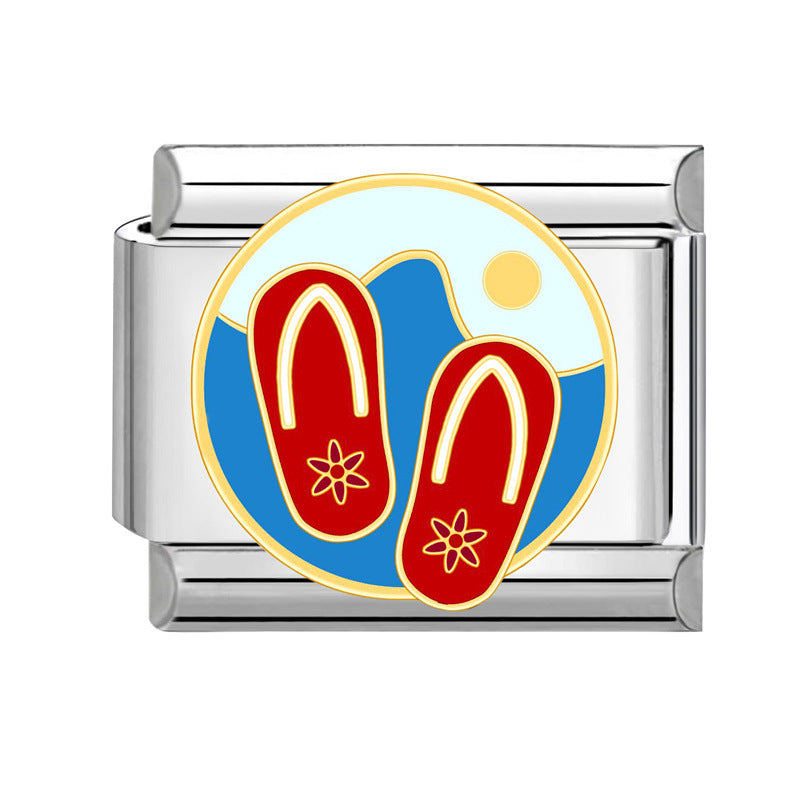 Wholesale Italian Charm Bracelet 9mm DIY Splicing Creative Pattern Stainless Steel Composable Bracelet