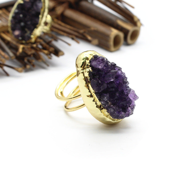 Wholesale retro style white crystal shaped ring