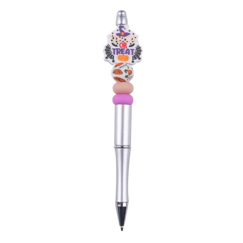Wholesale  DIY creative  pen cute cartoon Christmas silicone beads beaded pen