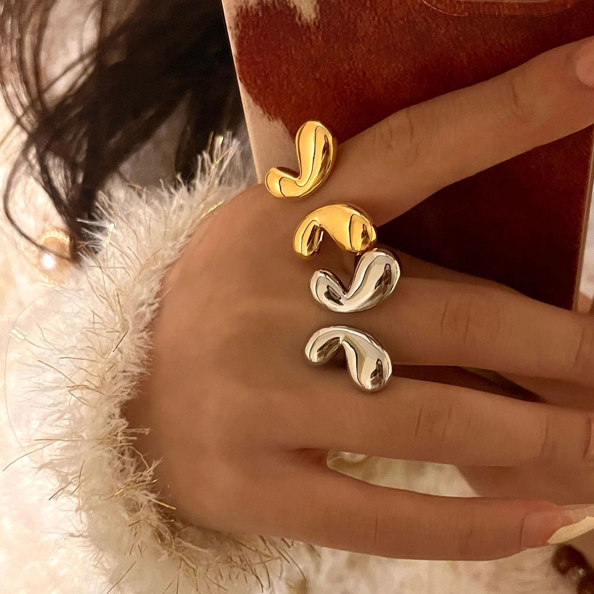 Wholesale Stainless Steel Pearl Bow Ring