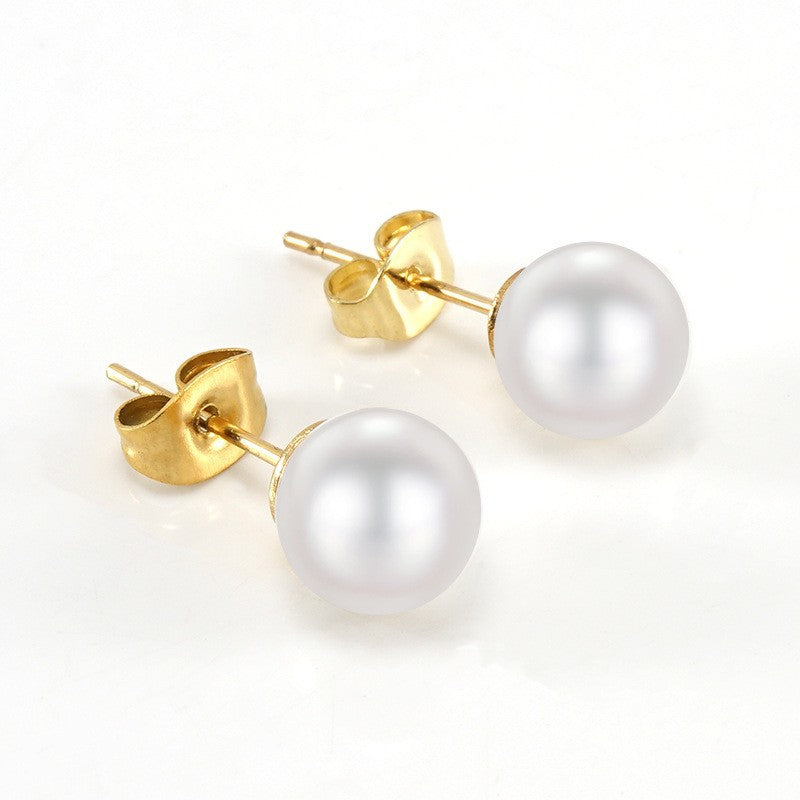 Wholesale Pearl Earrings  Stainless Steel Diamond Earrings