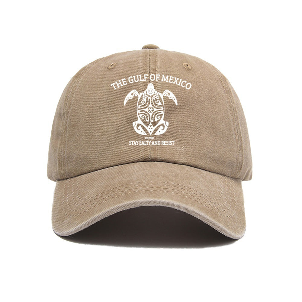 Wholesale Washed cotton printed distressed baseball cap