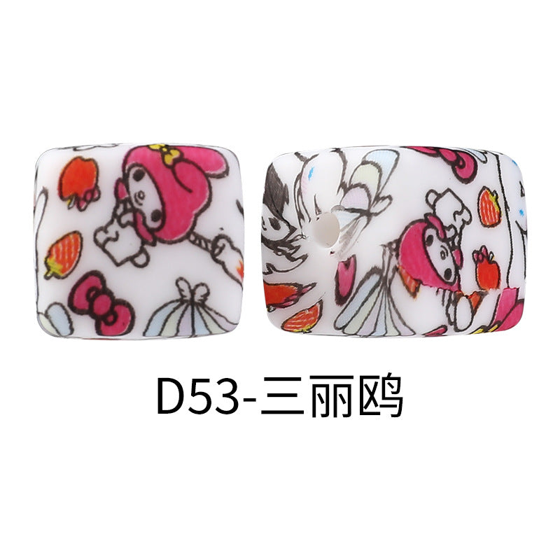 Wholesale Random 100pcs Cube Focal Beads DIY Bead Accessories