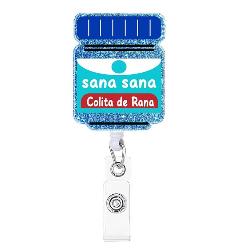 Wholesale Acrylic Glitter Heart Doctor Retractable Rotating Badge Reel Keychain ACC-KC-LingYu003