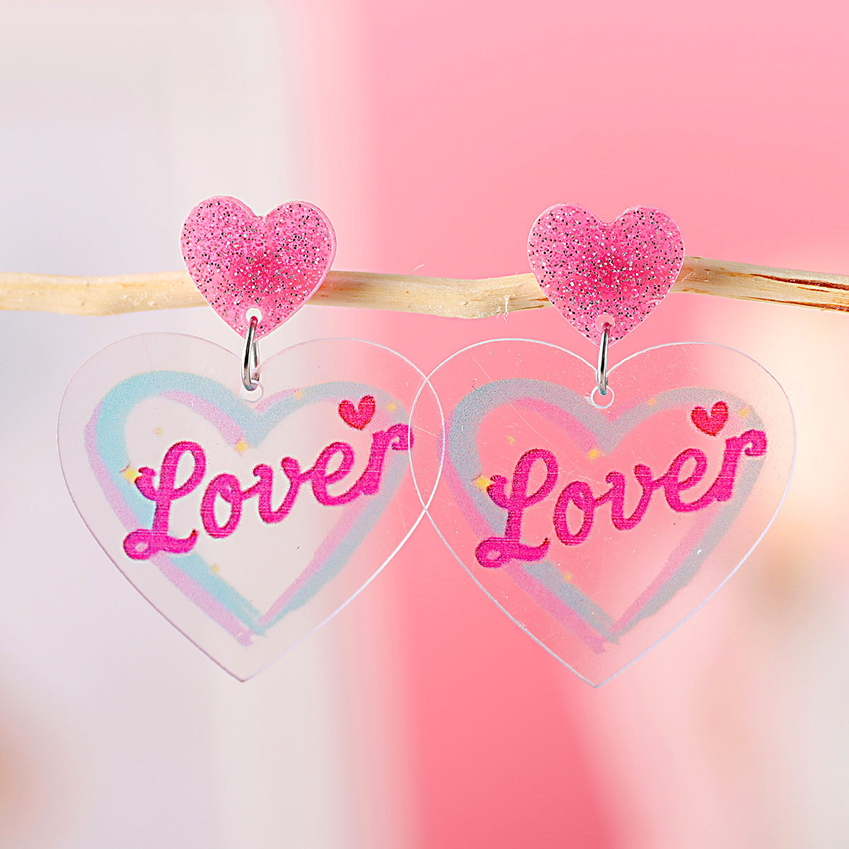 Wholesale  Valentine's Day love sequins pendant earrings