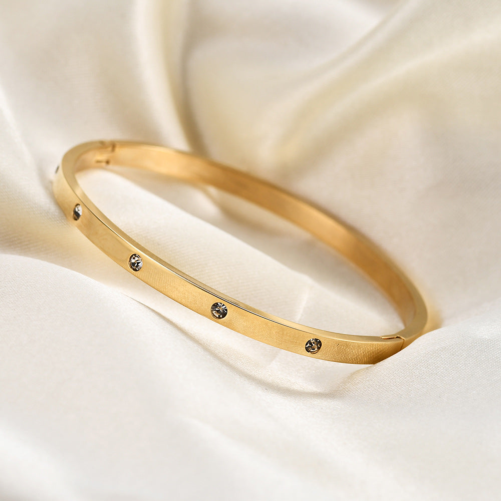 Wholesale  Stainless steel 4mm simple  fashion Diamond smooth bracelet