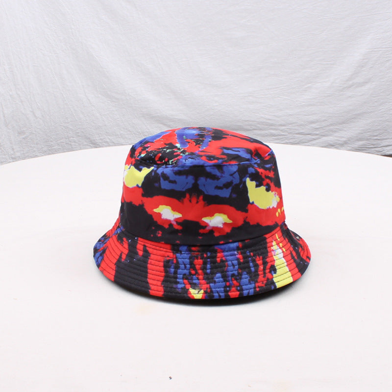Wholesale Double-sided tie-dyed fisherman hat  3D color printing  hat