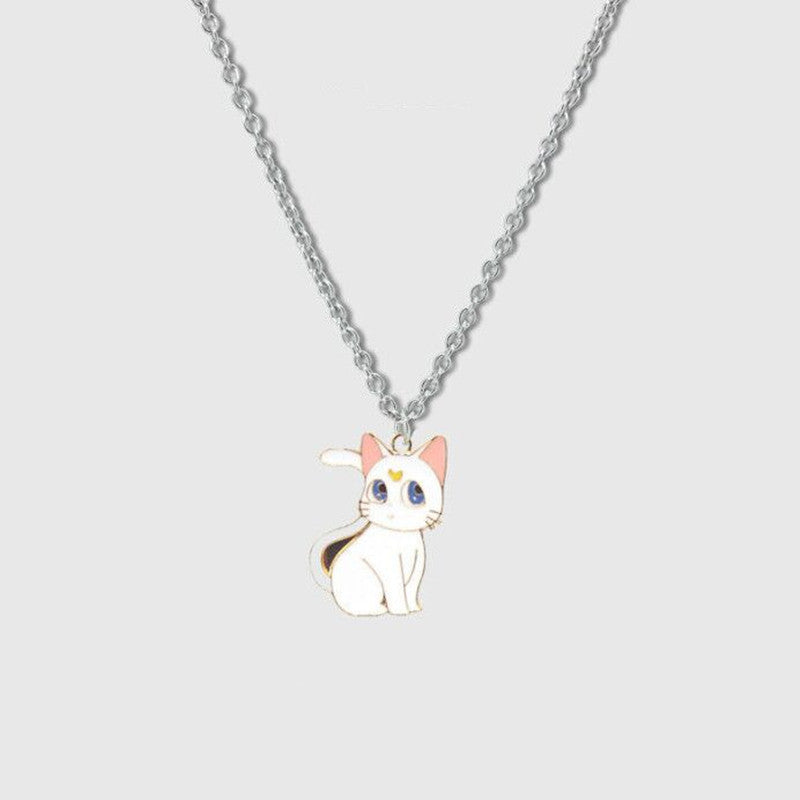 Wholesale Couple moon cat personality necklace